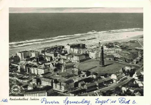 AK / Ansichtskarte BORKUM Nordseebad Niedersachsen Panorama Leuchtturm Strand