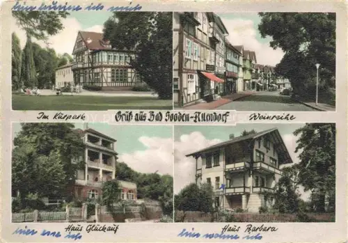 AK / Ansichtskarte BAD SOODEN-ALLENDORF Kurpark Kurhaus Restaurant Weinreihe Haus Glueckauf Haus Barbara Kupfertiefdruck