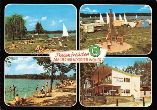 AK / Ansichtskarte Dechsendorf ERLANGEN Bayern Ferienfreuden am Dechsendorfer Weiher Liegewiese Campingplatz Strand Gaststaette Seeblick