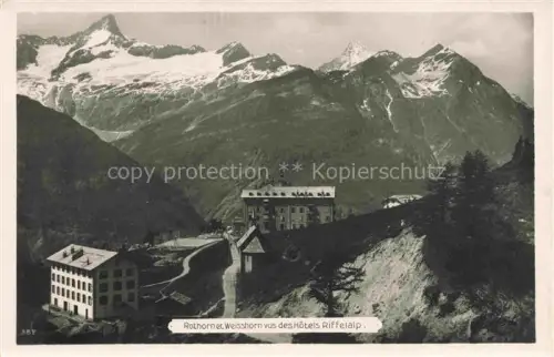 AK / Ansichtskarte Riffelalp 2928m Riffelhorn Zermatt VS Rothorn Wasserhorn Hotel 