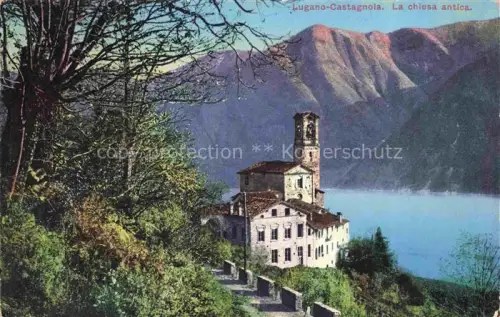 AK / Ansichtskarte LUGANO Lago di Lugano TI Castagnola la ciesa antica 