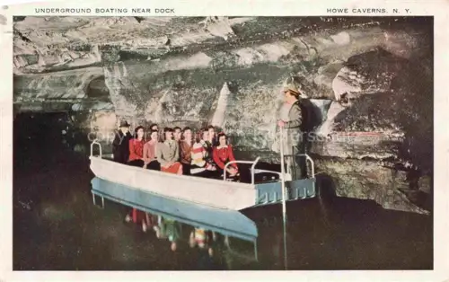 AK / Ansichtskarte Howe Caverns NEW YORK USA Underground boating near dock