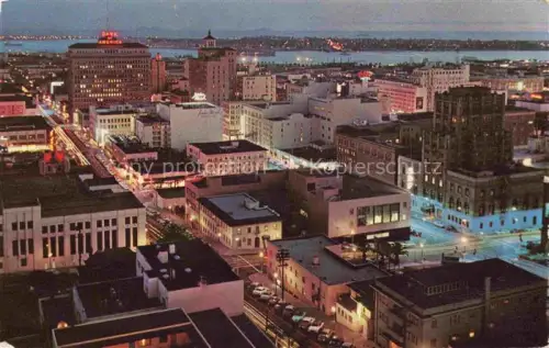 AK / Ansichtskarte SAN DIEGO California USA Panorama Downtown at night Coronado Islands San Diego Bay