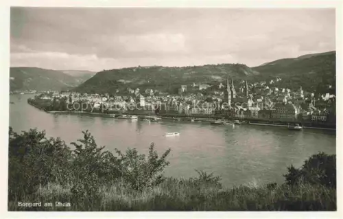 AK / Ansichtskarte Boppard Rhein Rheinland-Pfalz Panorama Blick ueber den Rhein zur Stadt