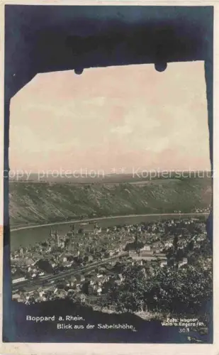 AK / Ansichtskarte Boppard Rhein Rheinland-Pfalz Panorama Blick aus der Sabelshoehe