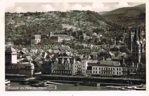 AK / Ansichtskarte Boppard Rhein Rheinland-Pfalz Panorama Blick ueber den Rhein zur Stadt