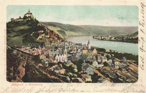AK / Ansichtskarte Braubach Rhein Rheinland-Pfalz Panorama mit Blick zur Marksburg