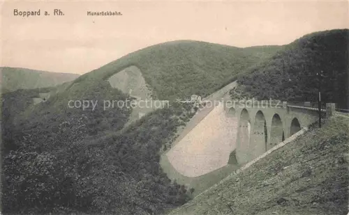 AK / Ansichtskarte Boppard Rhein Rheinland-Pfalz Panorama Hunsrueckbahn Eisenbahnbruecke
