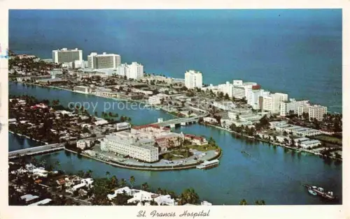 AK / Ansichtskarte Miami Beach Florida USA St. Francis Hospital Deauville and Carillon Hotels aerial view