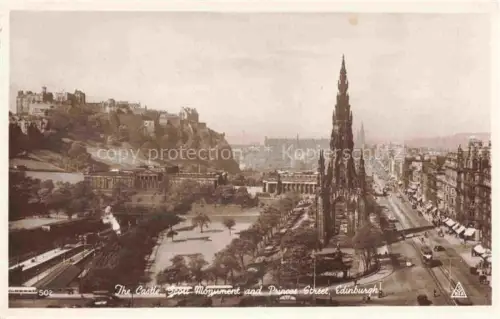 AK / Ansichtskarte EDINBURGH  SCOTLAND UK The Castle Scott Monument and Princes Street