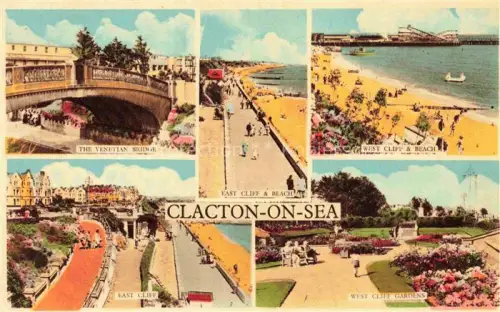 AK / Ansichtskarte Clacton-on-Sea Colchester Essex UK Venetian Bridge Cliff Beach West Cliff Gardens
