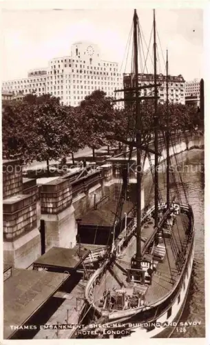 AK / Ansichtskarte LONDON  UK Thames Embankment Shell Mex Building and Savoy Hotel