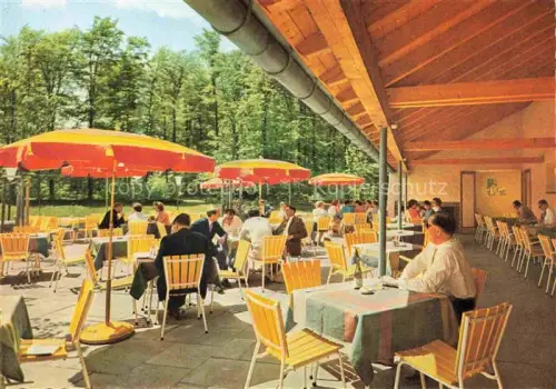 AK / Ansichtskarte Rohrbrunn Autobahn Rasthaus im Spessart Terrasse