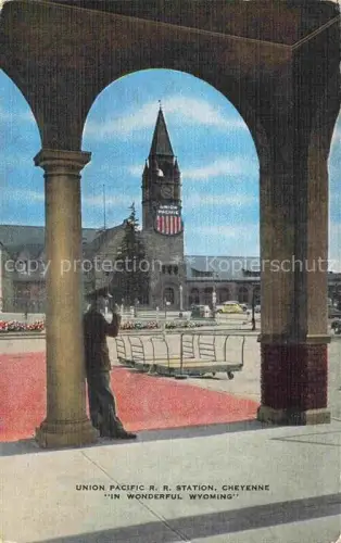 AK / Ansichtskarte Cheyenne Mountain Colorado Springs Colorado USA Union Pacific R.R. Station Wyoming