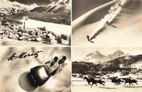 AK / Ansichtskarte Bob Bobsport Bobsleigh Traineaux Rennschlitten-- St Moritz 