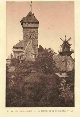 AK / Ansichtskarte Haut-Koenigsbourg Hohkoenigsburg Orschwiller 67 Bas-Rhin Le Beffroi et le Moulin 
