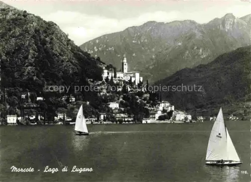 AK / Ansichtskarte Morcote Lago di Lugano TI Segelboote 