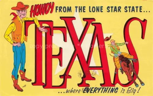 AK / Ansichtskarte Texas US-State Howdy from the Lone Star State Texas Cowboy Rodeo Kuenstlerkarte