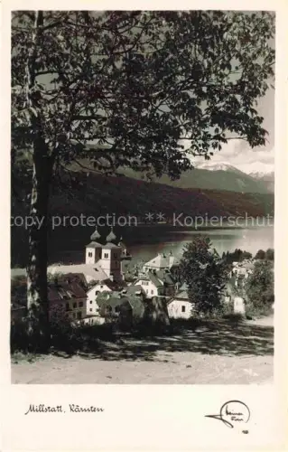 AK / Ansichtskarte Millstatt Millstaettersee Kaernten AT Teilansicht mit Kirche Blick auf den See und die Alpen