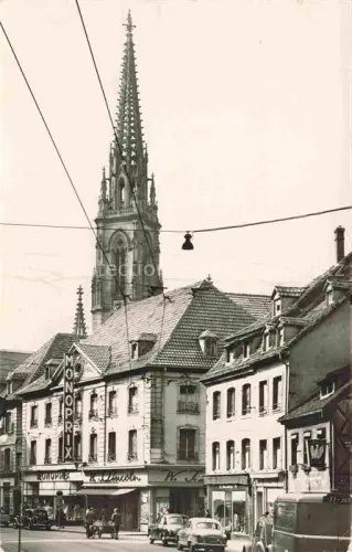 AK / Ansichtskarte MULHOUSE Muehlhausen 68 Haut-Rhin Vue sur les magasins Monoprix et le Temple Saint-Etienne