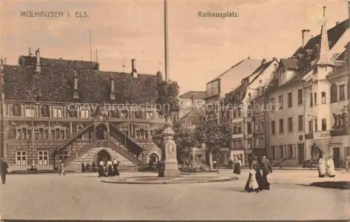 AK / Ansichtskarte Muelhausen Elsass Rathausplatz Feldpost