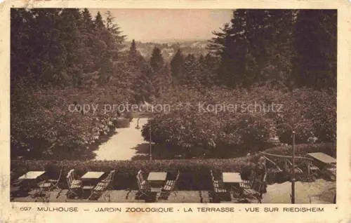 AK / Ansichtskarte MULHOUSE Muehlhausen 68 Haut-Rhin Jardin Zoologique la Terrasse vue sur Riedisheim Collection l'Alsace
