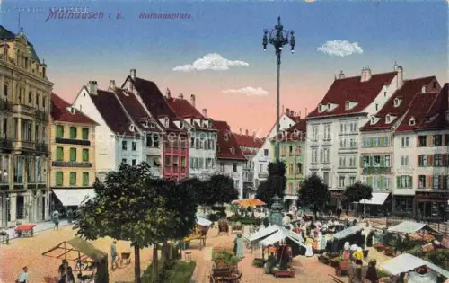 AK / Ansichtskarte Muelhausen Elsass Rathausplatz Markt
