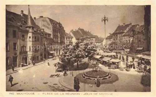 AK / Ansichtskarte MULHOUSE Muehlhausen 68 Haut-Rhin Place de la Réunion Jour de Marché Collection l'Alsace