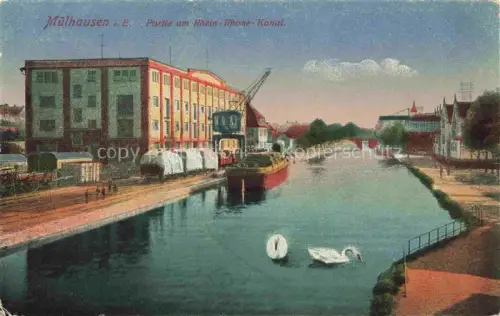 AK / Ansichtskarte Muelhausen Elsass Partie am Rhein-Rhone-Kanal
