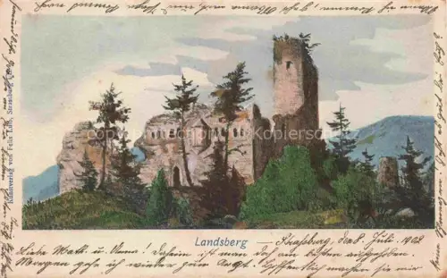 AK / Ansichtskarte Landsberg Ruine Barr 67 Alsace Bas-Rhin Burgruine Kuenstlerkarte