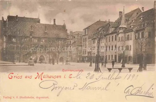 AK / Ansichtskarte Muelhausen Elsass Rathausplatz