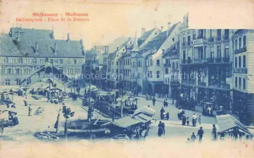 AK / Ansichtskarte MULHOUSE Muehlhausen 68 Haut-Rhin Place de la Réunion Jour de Marché Rathausplatz