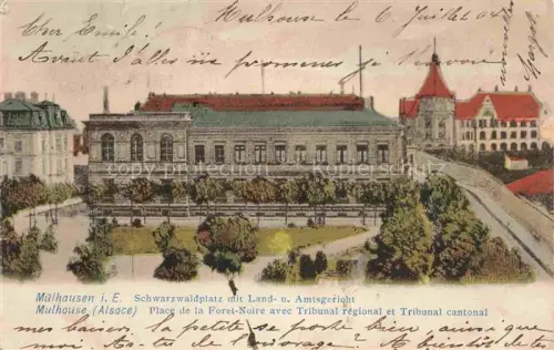 AK / Ansichtskarte MULHOUSE Muehlhausen 68 Haut-Rhin Place de la Forêt Noire et les Tribunals Schwarzwaldplatz und Amtsgerichte
