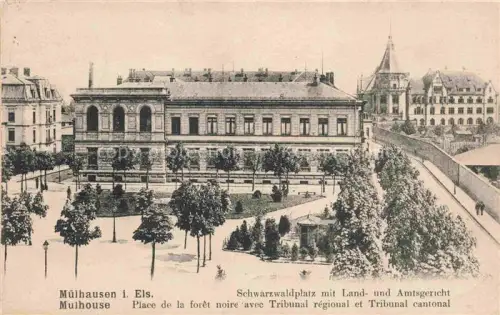 AK / Ansichtskarte MULHOUSE Muehlhausen 68 Haut-Rhin Place de la Forêt Noire et les Tribunals Schwarzwaldplatz und Amtsgerichte