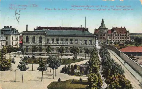AK / Ansichtskarte MULHOUSE Muehlhausen 68 Haut-Rhin Place de la Forêt Noire et les Tribunals Schwarzwaldplatz und Amtsgerichte