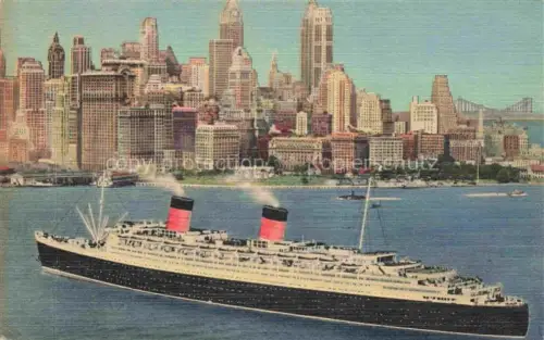 AK / Ansichtskarte NEW YORK City USA Worlds Largest lines Arrives Harbor