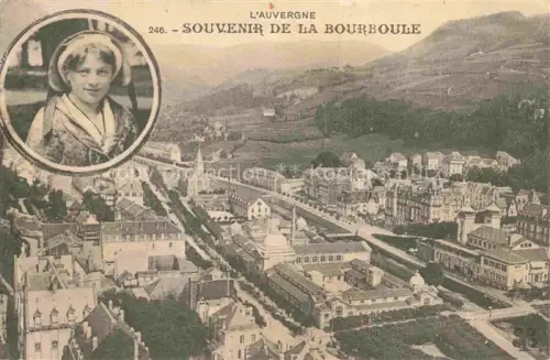 AK / Ansichtskarte La Bourboule-les-Bains 63 Puy-de-Dome Vue générale aérienne Jeune Fille Costumes
