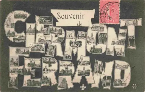 AK / Ansichtskarte Clermont-Ferrand 63 Puy-de-Dome Souvenir de la ville Schriftzug