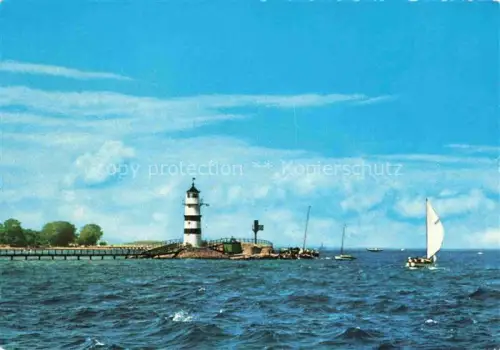 AK / Ansichtskarte Leuchtturm Lighthouse Faro Phare-- Segelboot Friedrichsorter Kiel 