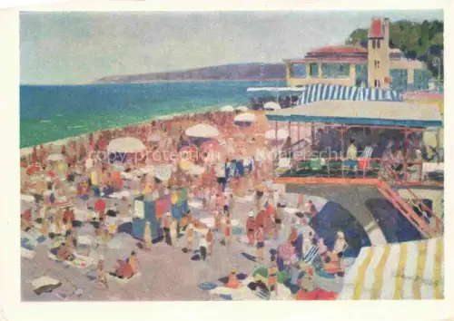 AK / Ansichtskarte SOTSCHI Sochi RU Riviera Strand Gaststaette Kuenstlerkarte