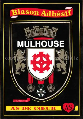 AK / Ansichtskarte MULHOUSE Muehlhausen 68 Haut-Rhin Wappen Blason Adhésif
