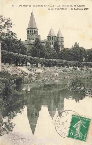 AK / Ansichtskarte Paray-le-Monial Charolles 71 Saone-et-Loire La Basilique le Cloître et la Bourbince