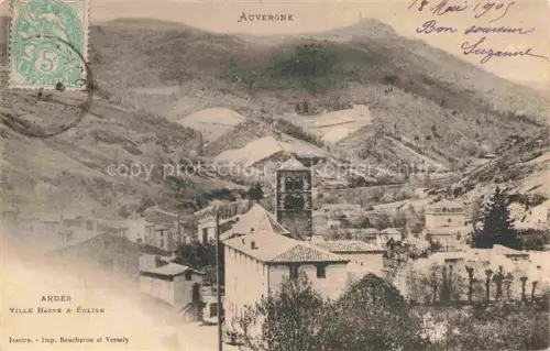 AK / Ansichtskarte Ardes-sur-Couze IssOIRE 63 Puy-de-Dome Vue générale ville basse et l'église