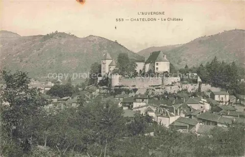 AK / Ansichtskarte Chateldon Thiers 63 Puy-de-Dome Vue générale et le château