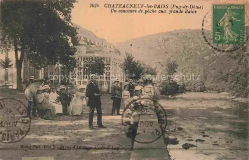 AK / Ansichtskarte Chateauneuf-les-Bains RIOM 63 Puy-de-Dome Un concours de pêche aux grands bains