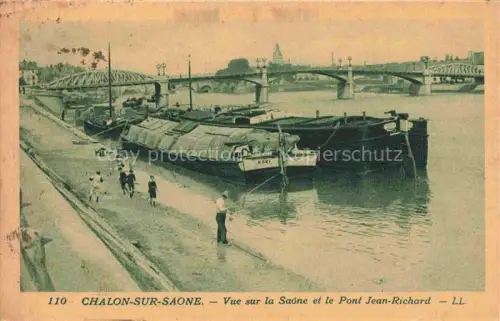 AK / Ansichtskarte CHALON-SUR-SAONE 71 Saone-et-Loire Vue sur la Saône et Pont Jean-Richard