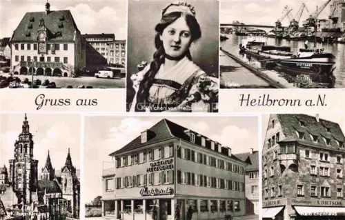 AK / Ansichtskarte HEILBRONN Neckar Rathaus Kaethchen von Heilbronn Hafen Kirche Gasthof Historisches Gebaeude 