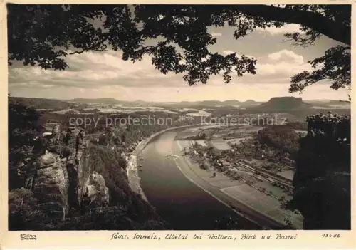 AK / Ansichtskarte Foto Hahn Nr. Saechs. Schweiz Elbtal Rathen Bastei 