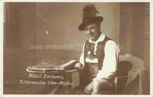 AK / Ansichtskarte Zither Hackbrett Cithare Citara Cetra-- Kanst Bormann Ober Allgaeu