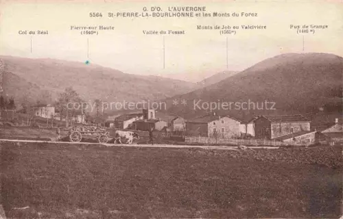 AK / Ansichtskarte St-Pierre-la-Bourlhonne AMBERT 63 Puy-de-Dome Vue générale et les Monts du Forez